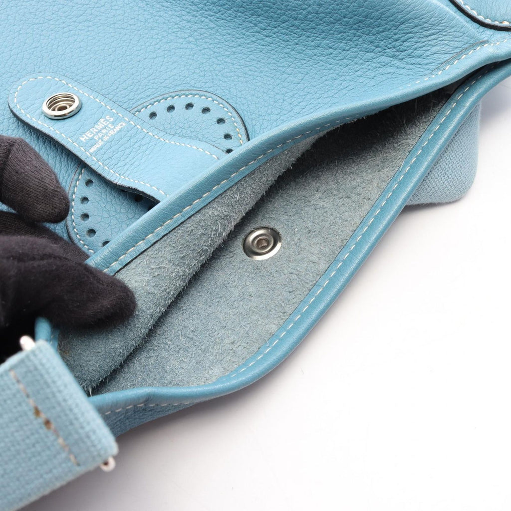 Hermes Shoulder Bag Rodeo Deux Blue Jean Leather — view 7