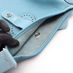 Hermes Shoulder Bag Rodeo Deux Blue Jean Leather — view 7