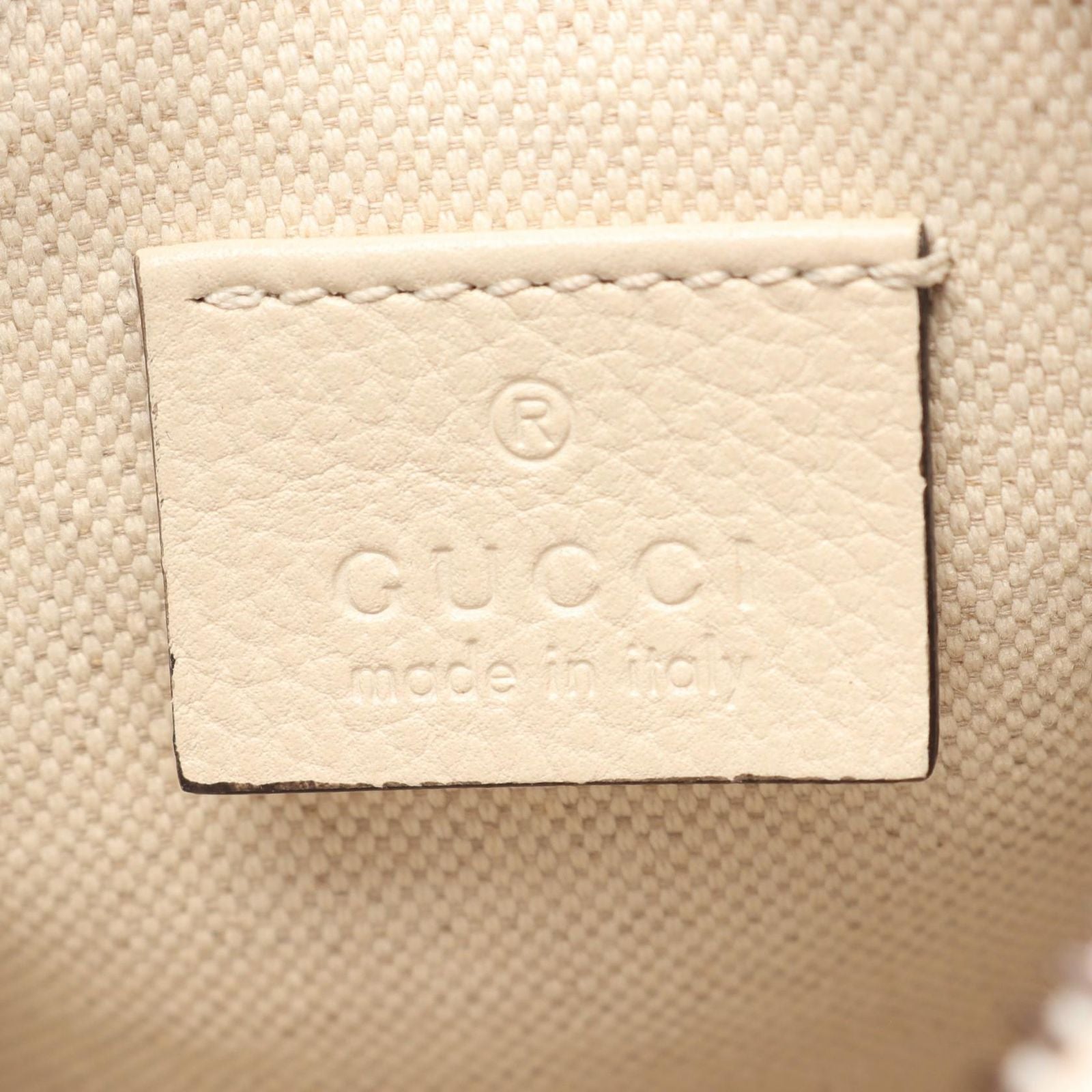 Gucci Shoulder Bag Webbing Line White Leather Logo Print — view 4