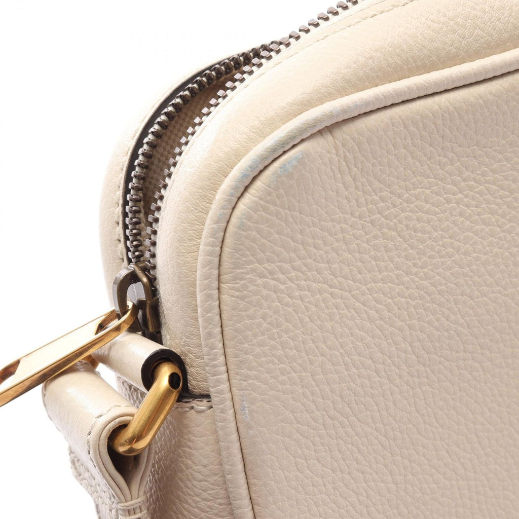 Gucci Shoulder Bag Webbing Line White Leather Logo Print — view 6
