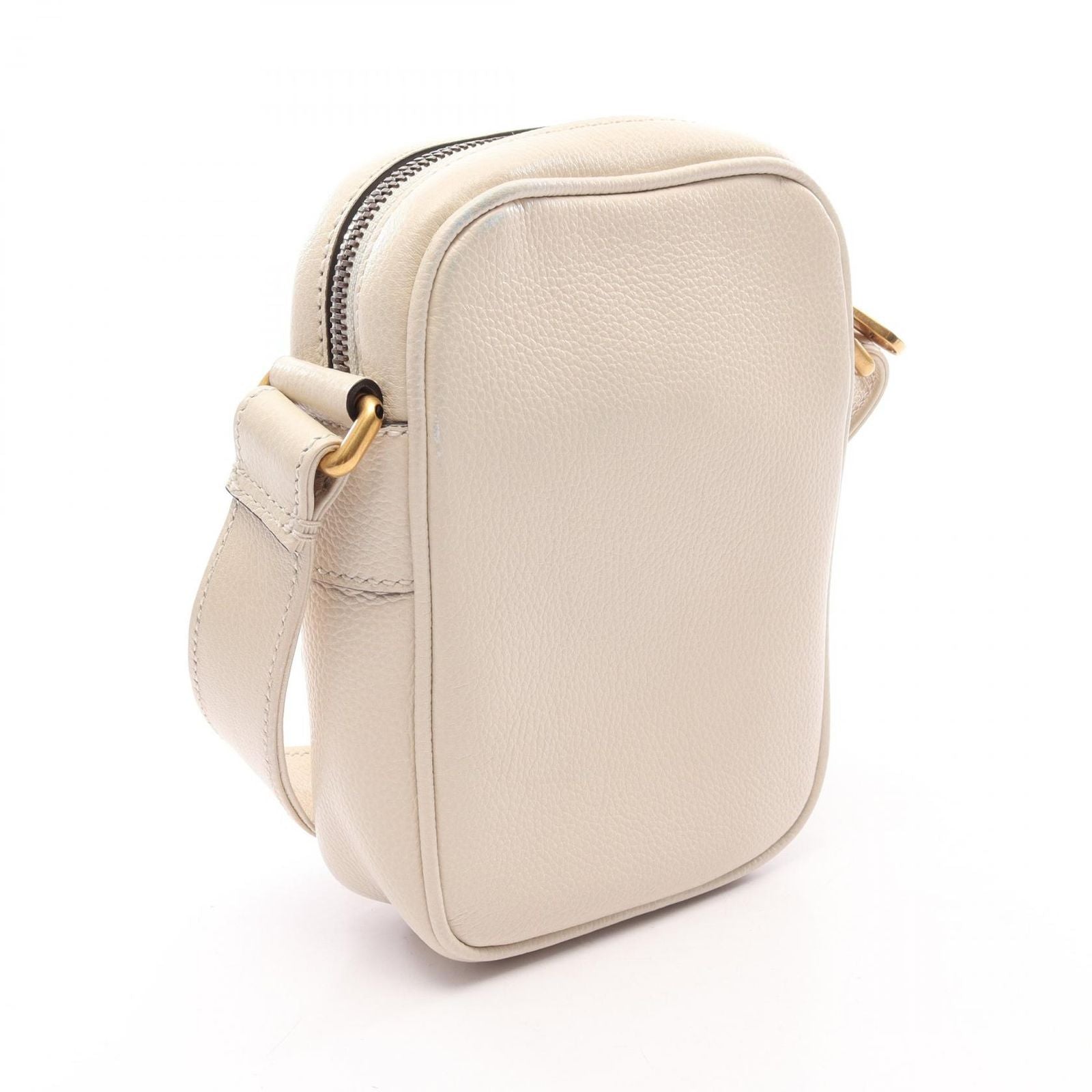 Gucci Shoulder Bag Webbing Line White Leather Logo Print — view 2