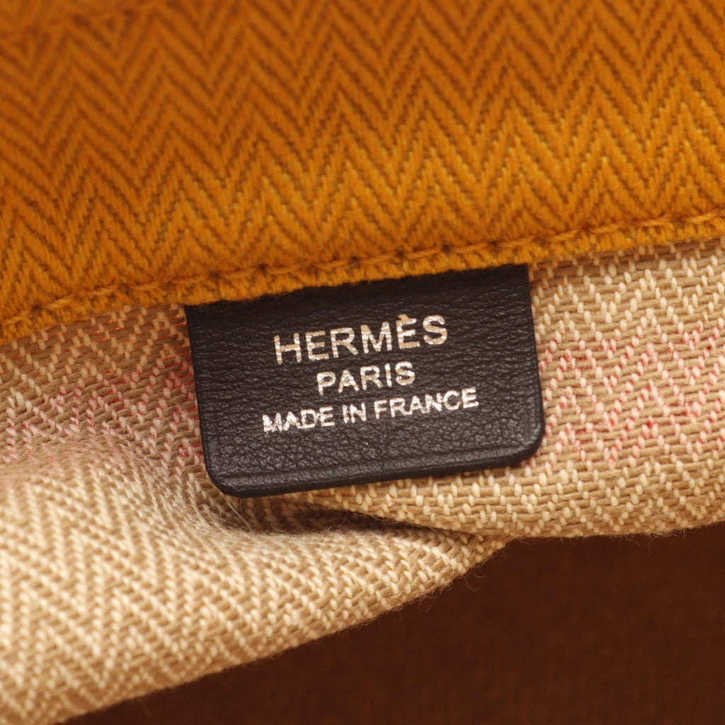 Hermes Shoulder Bag Sac Aline MM Rocabar Ebene Canvas Leather — view 4