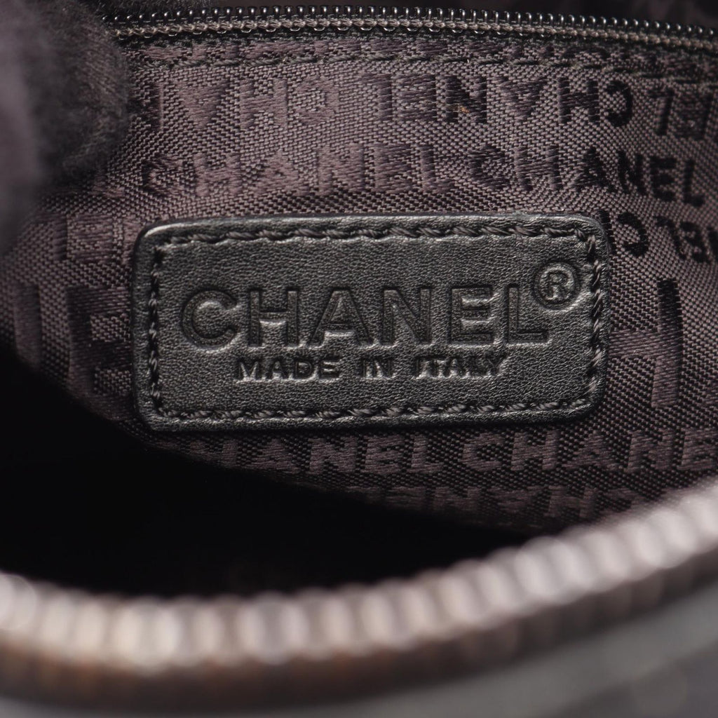 Chanel Choco Bar Black Lambskin Boston Bag — view 4