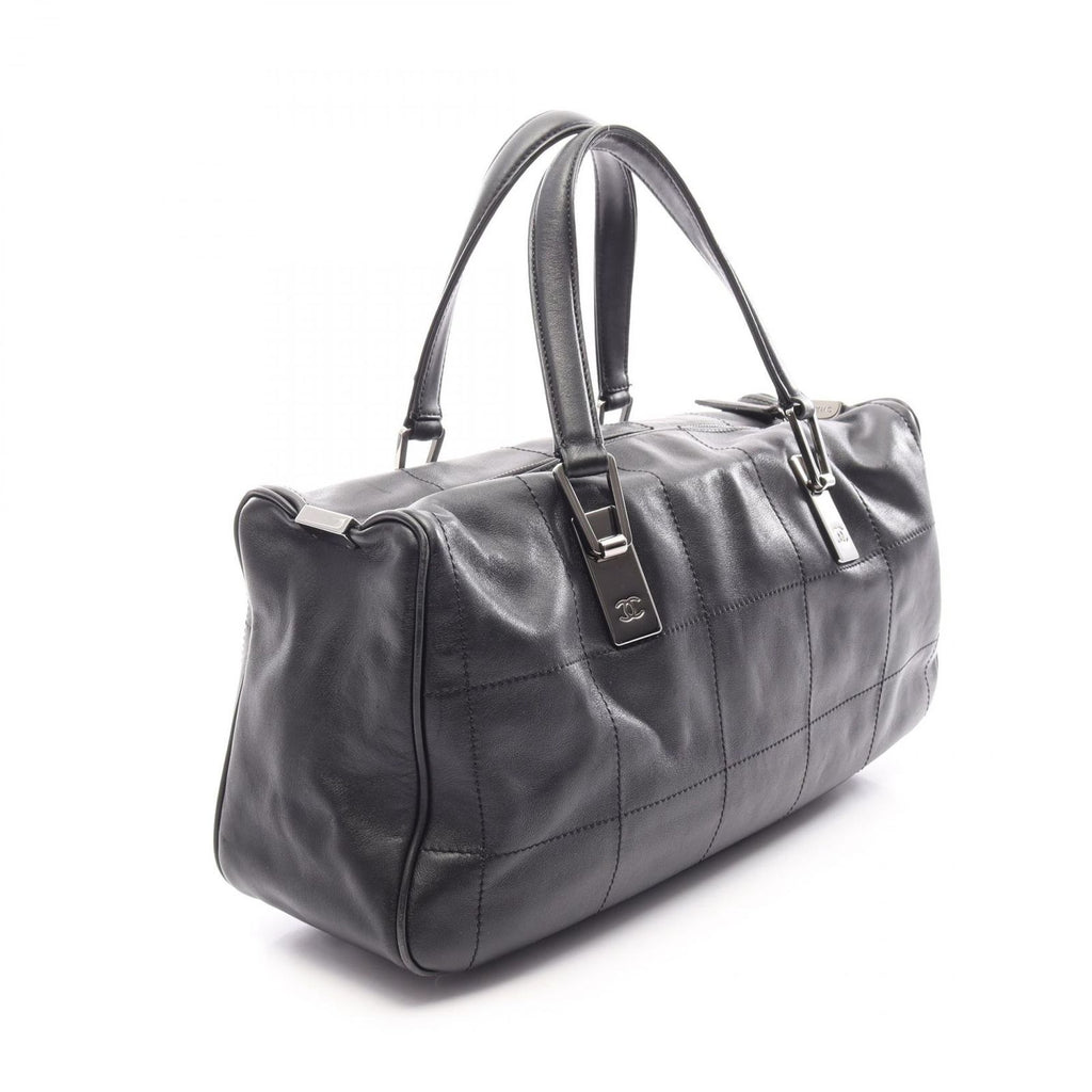 Chanel Choco Bar Black Lambskin Boston Bag — view 2