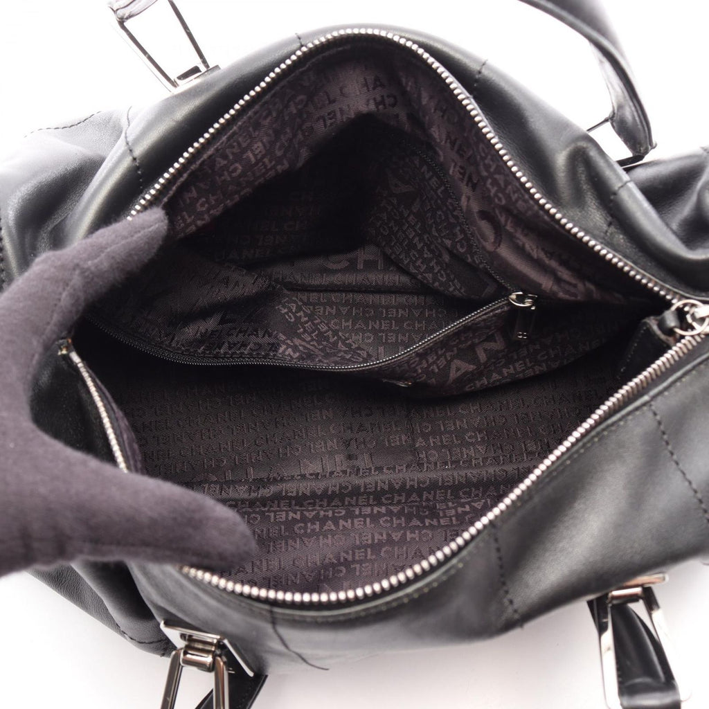 Chanel Choco Bar Black Lambskin Boston Bag — view 3