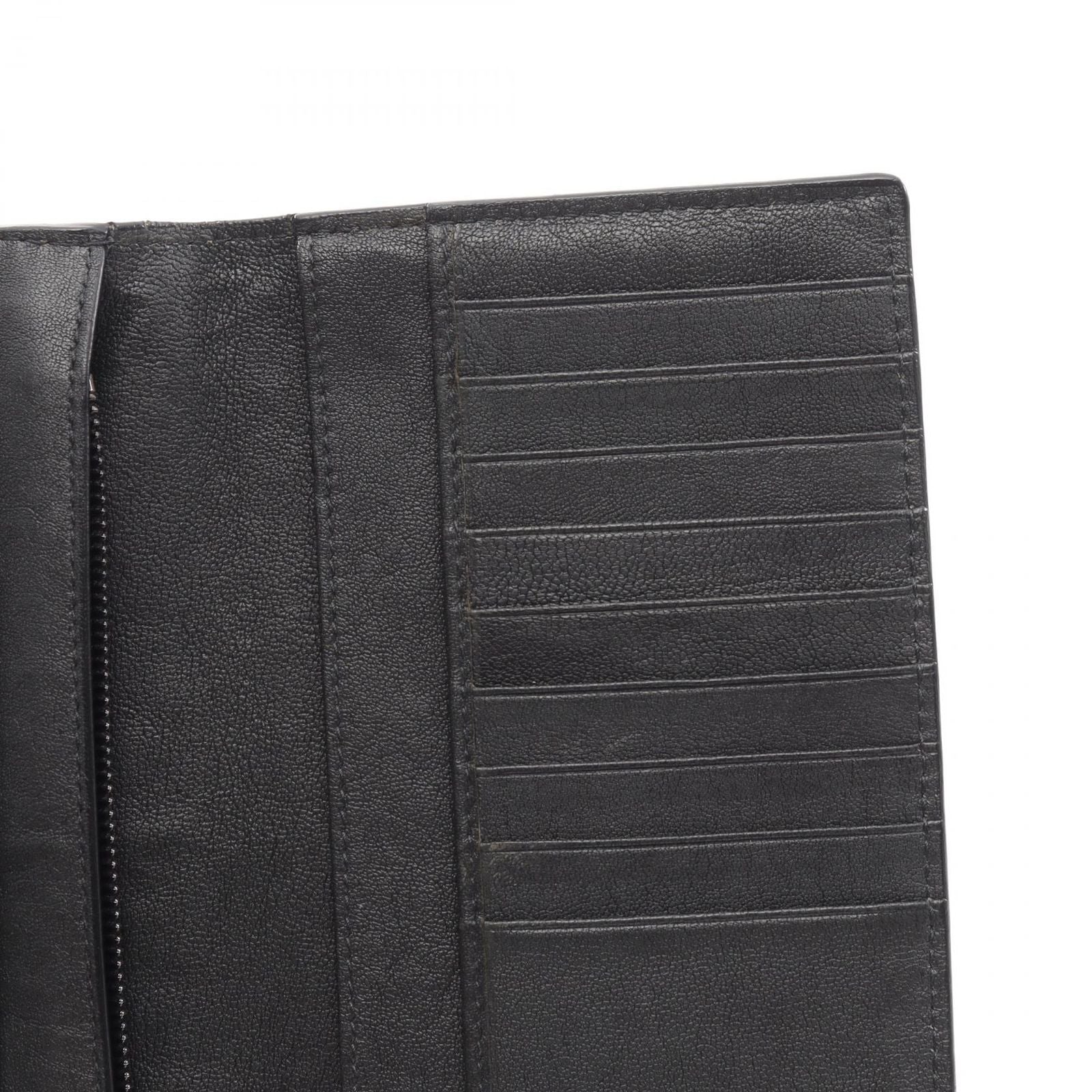 Bottega Veneta Bifold Wallet Intrecciato Navy Beige Smoke Blue Leather — view 6