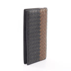 Bottega Veneta Bifold Wallet Intrecciato Navy Beige Smoke Blue Leather — view 2