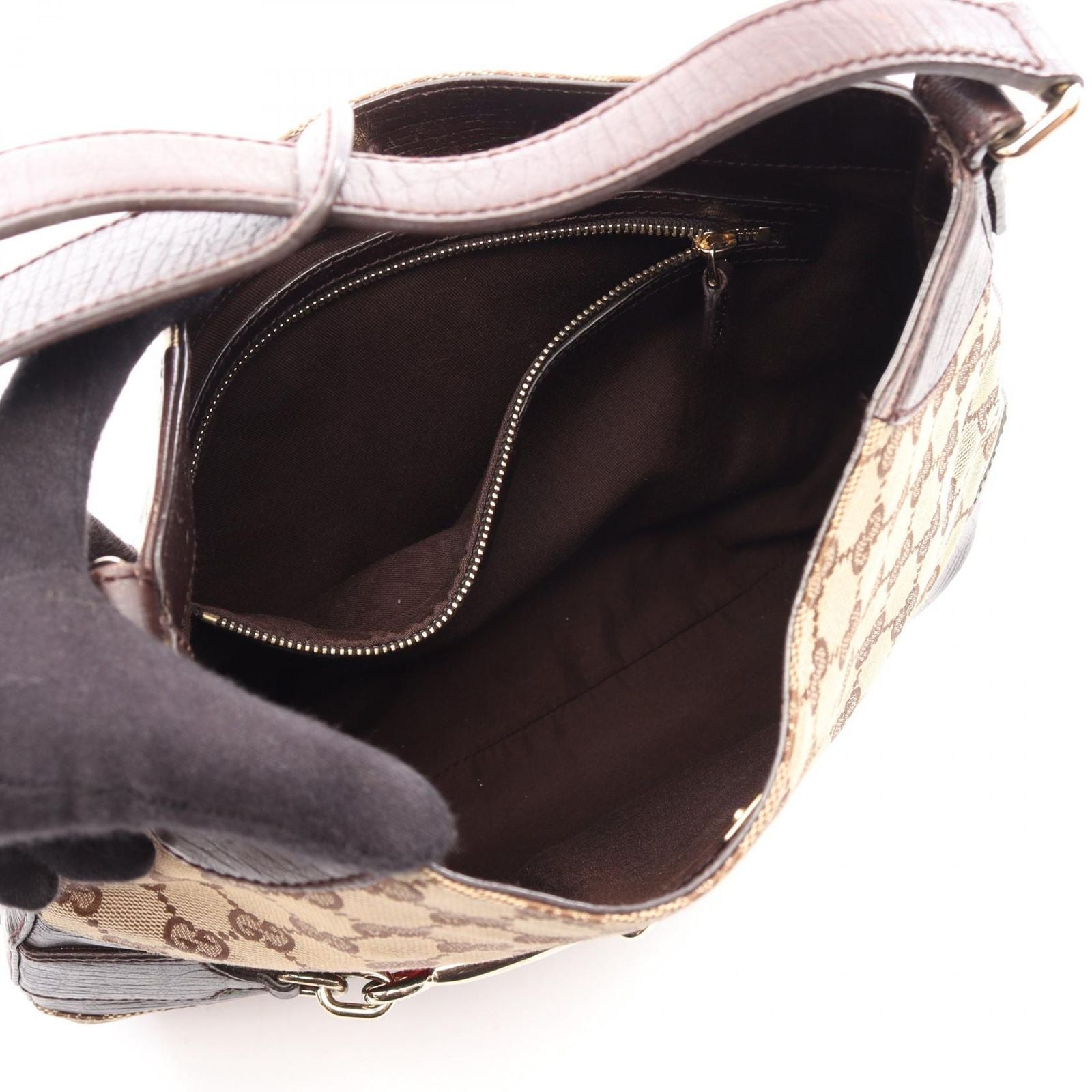 Gucci Shoulder Bag Hustler Bit GG Canvas Beige Brown Sherry Line — view 3