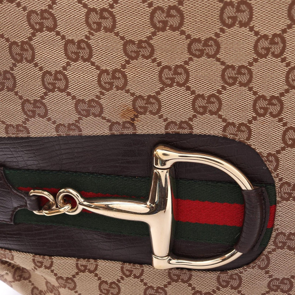 Gucci Shoulder Bag Hustler Bit GG Canvas Beige Brown Sherry Line — view 8