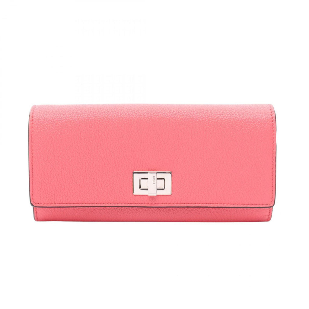Fendi Bifold Wallet Peekaboo Selleria Pink Leather