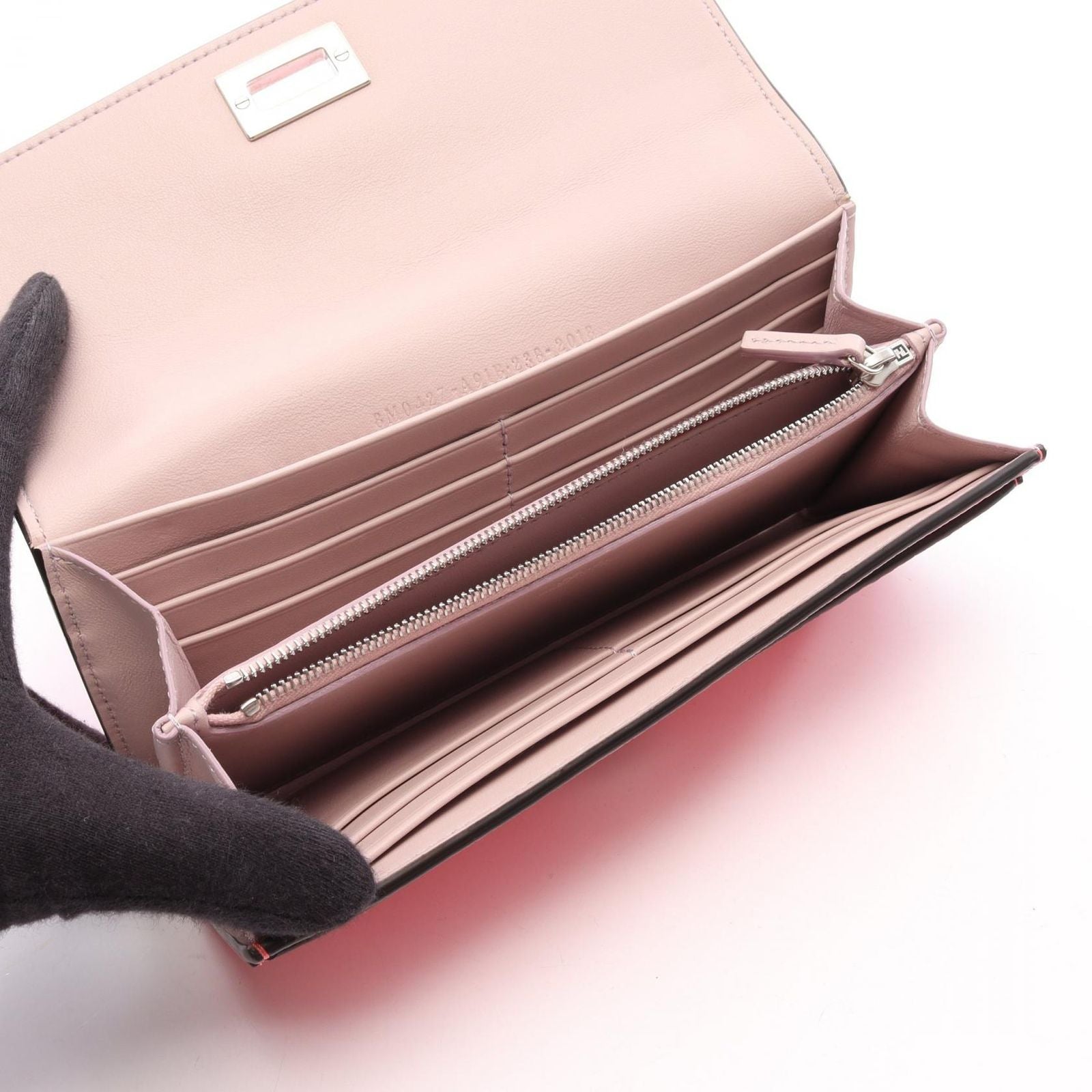 Fendi Bifold Wallet Peekaboo Selleria Pink Leather — view 3