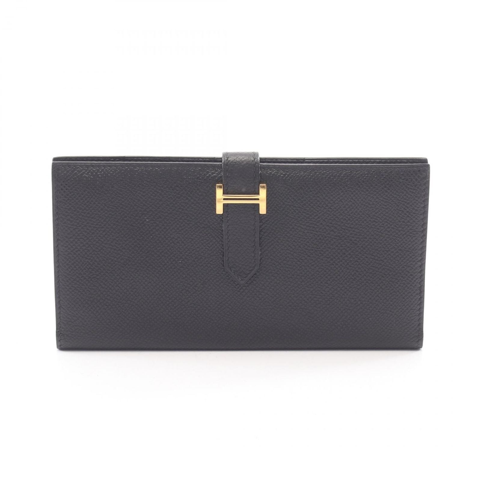 Hermes Bifold Wallet Bearn Classic Black Leather