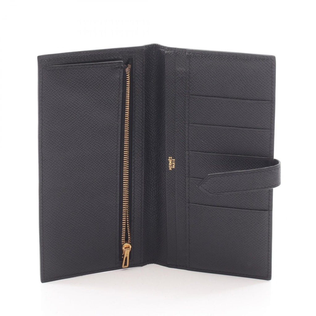 Hermes Bifold Wallet Bearn Classic Black Leather — view 3