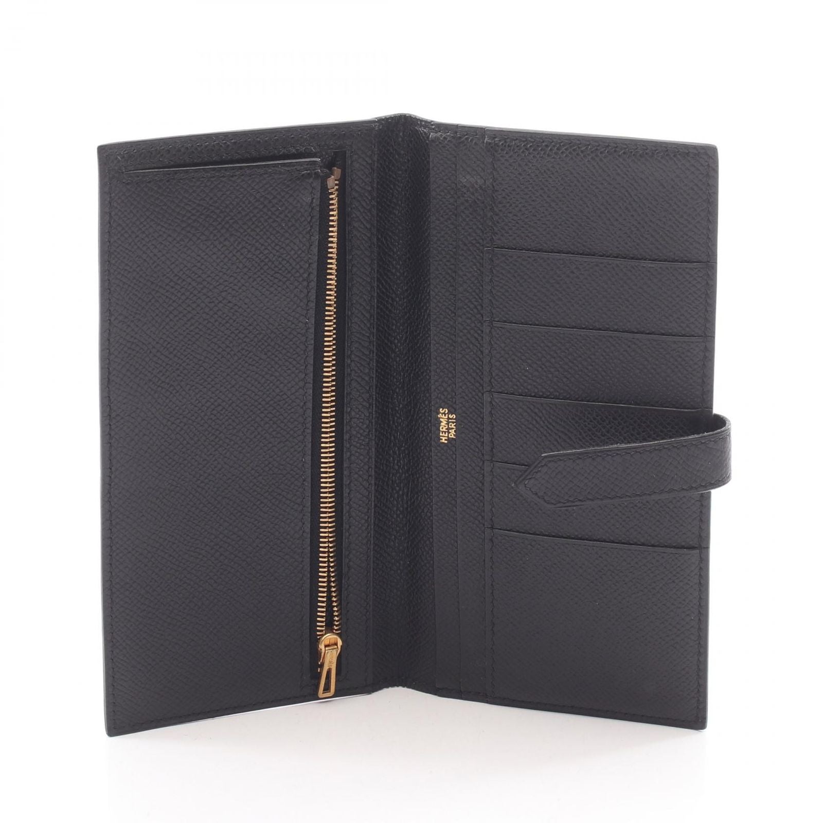 Hermes Bifold Wallet Bearn Classic Black Leather — view 3