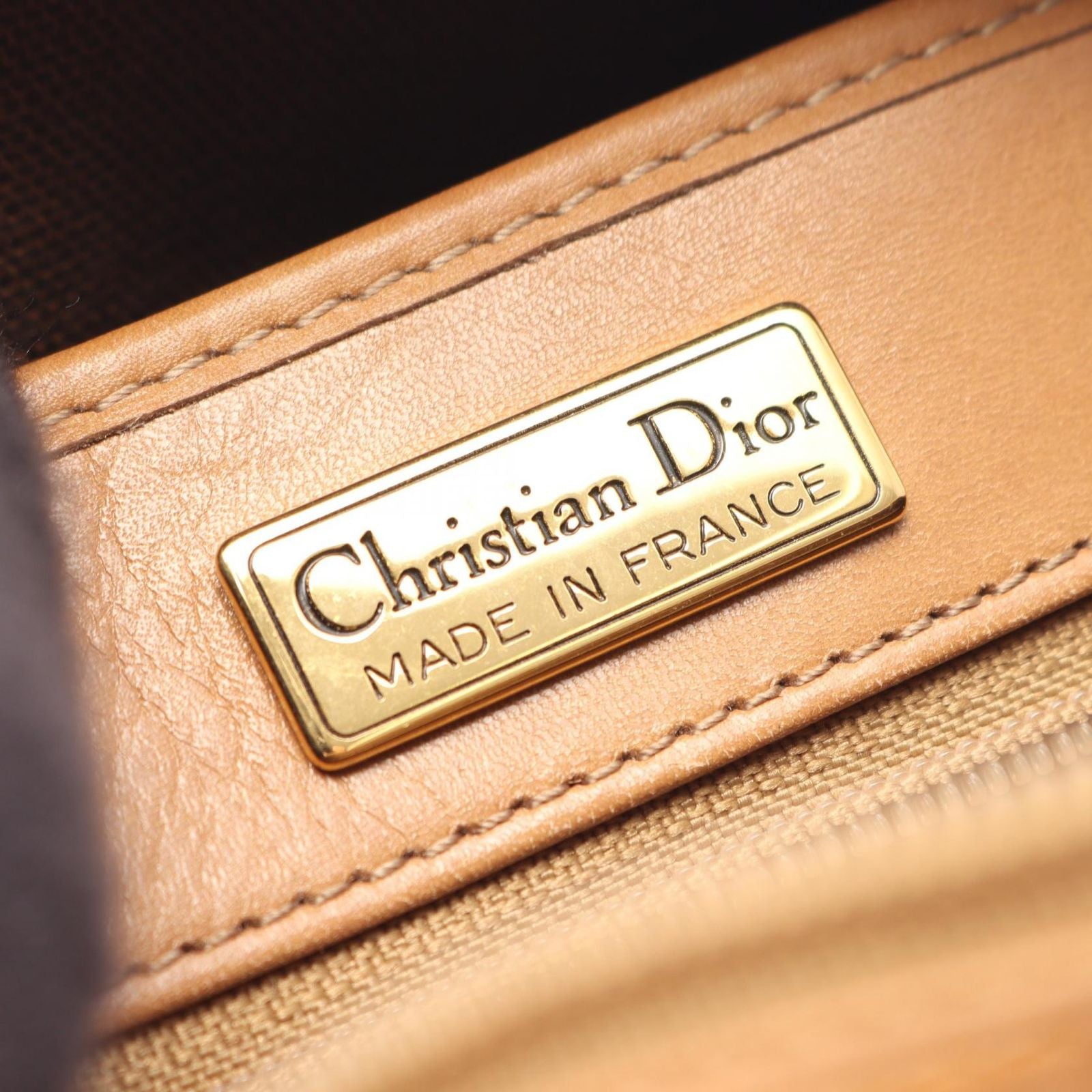 Dior Shoulder Bag Honeycomb Dark Brown Leather — view 4