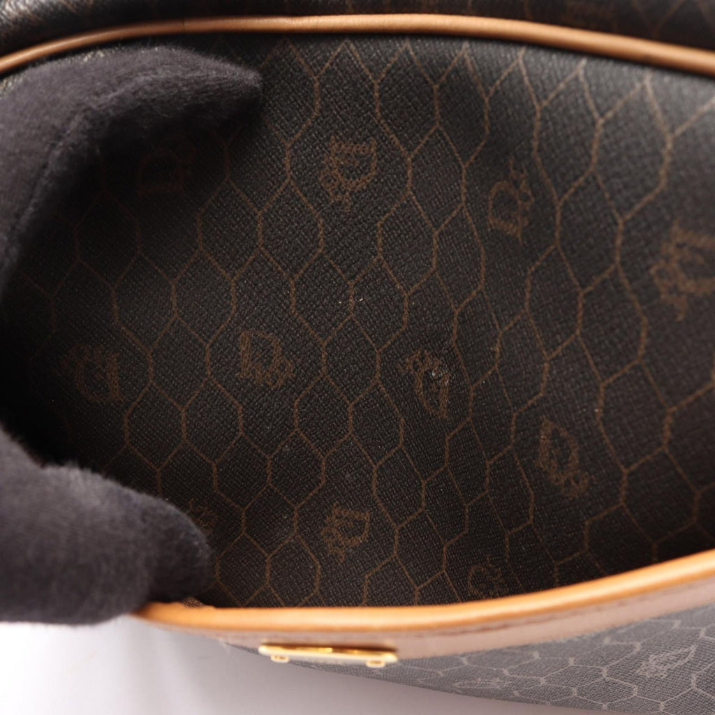 Dior Shoulder Bag Honeycomb Dark Brown Leather — view 6
