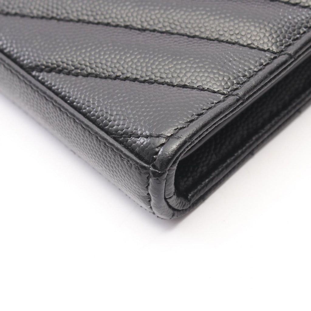 Saint Laurent Paris Shoulder Bag Cassandra Classic Black Leather Chain Wallet — view 7