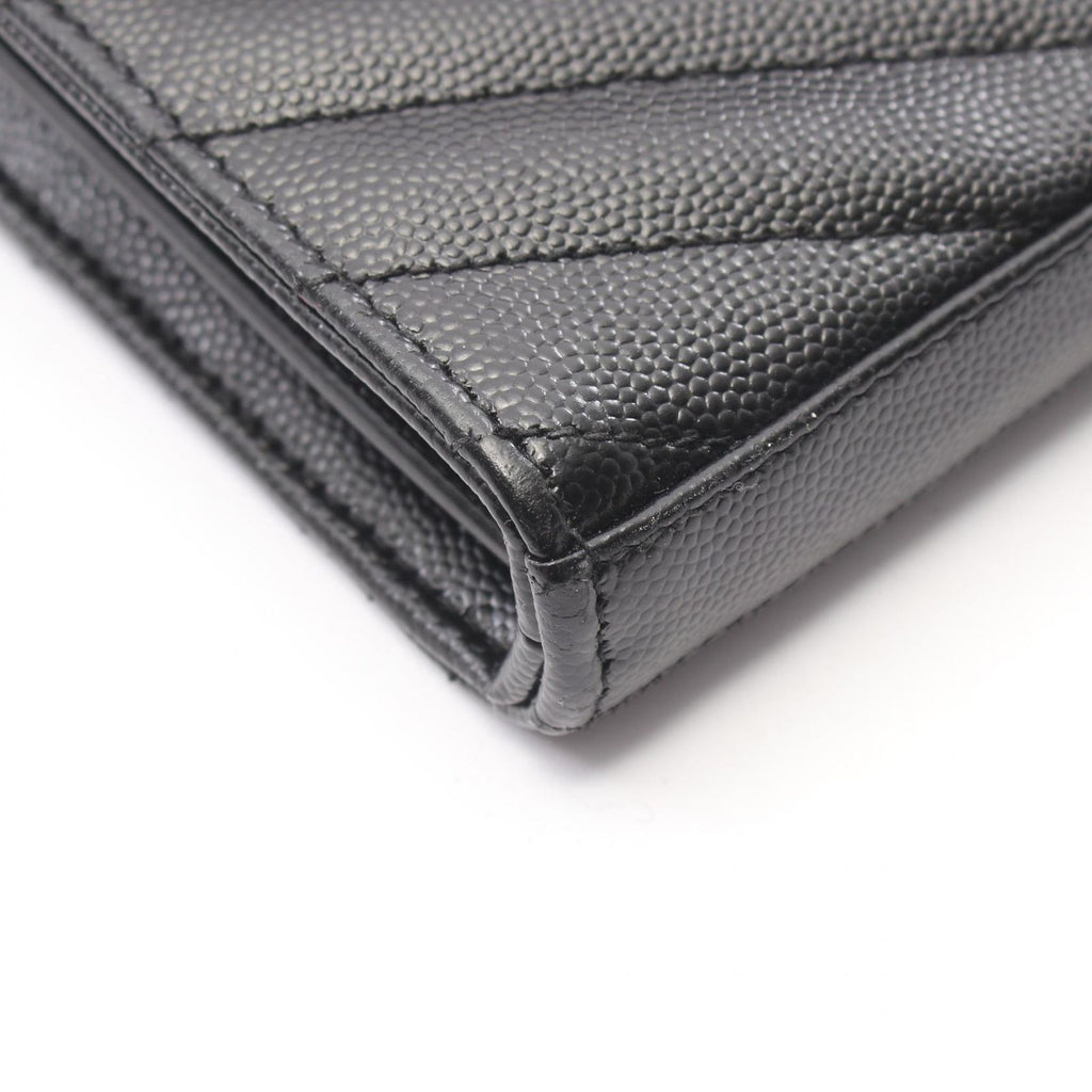Saint Laurent Paris Shoulder Bag Cassandra Classic Black Leather Chain Wallet — view 6