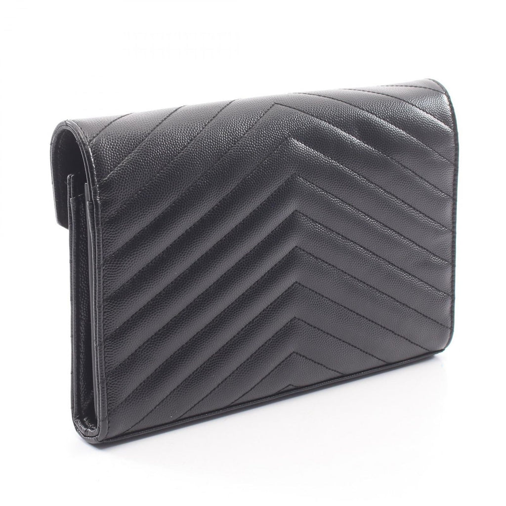 Saint Laurent Paris Shoulder Bag Cassandra Classic Black Leather Chain Wallet — view 2