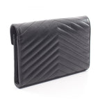 Saint Laurent Paris Shoulder Bag Cassandra Classic Black Leather Chain Wallet — view 2