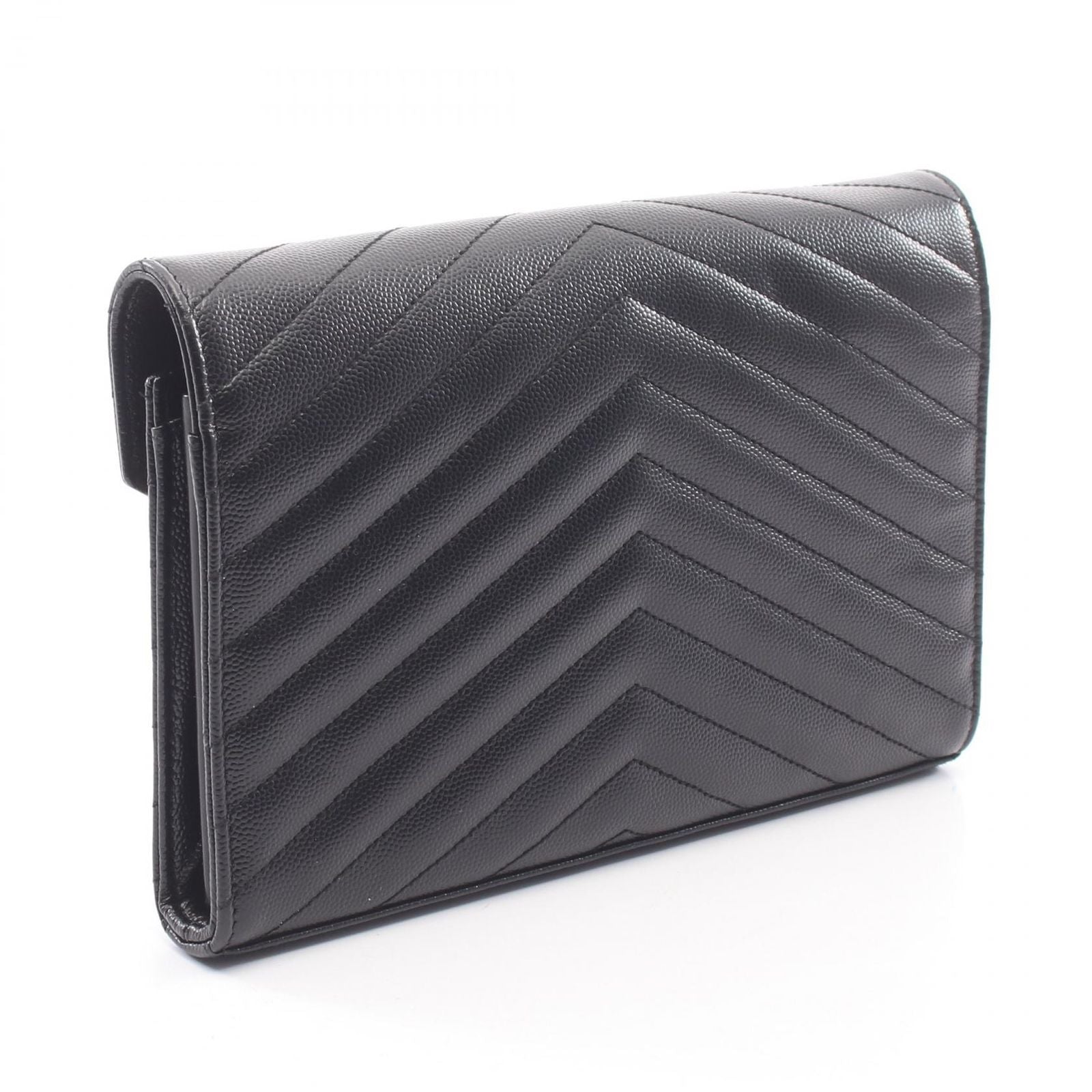 Saint Laurent Paris Shoulder Bag Cassandra Classic Black Leather Chain Wallet — view 2