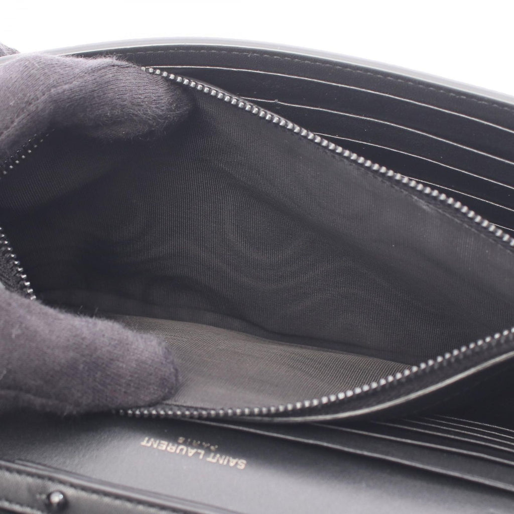 Saint Laurent Paris Shoulder Bag YSL Monogram Polka Dot Black Leather Kate — view 6
