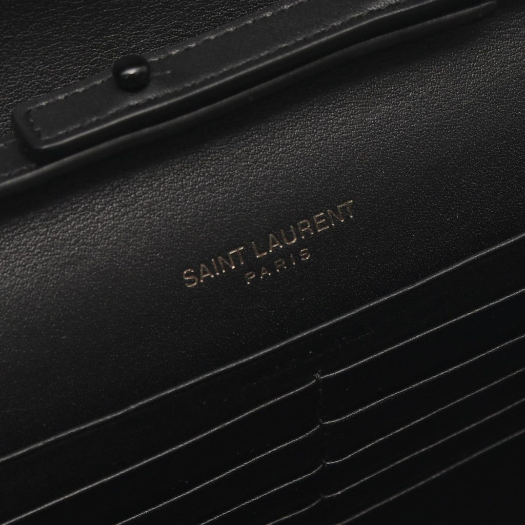 Saint Laurent Paris Shoulder Bag YSL Monogram Polka Dot Black Leather Kate — view 4