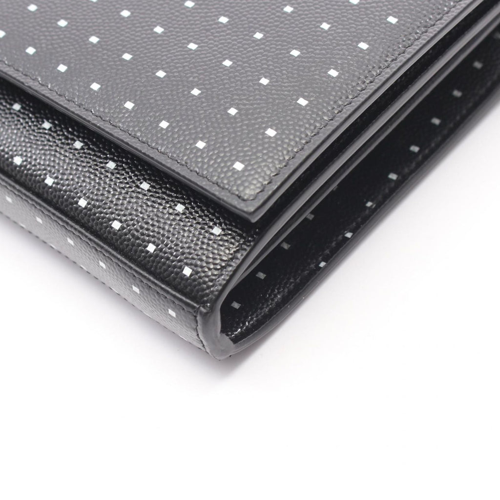 Saint Laurent Paris Shoulder Bag YSL Monogram Polka Dot Black Leather Kate — view 8
