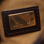 Fendi Shoulder Bag Zucca Brown Dark Canvas Leather — view 4