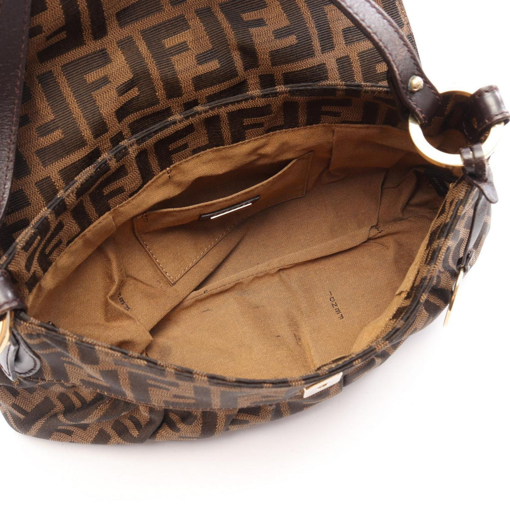 Fendi Shoulder Bag Zucca Brown Dark Canvas Leather — view 3