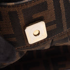 Fendi Shoulder Bag Zucca Brown Dark Canvas Leather — view 8