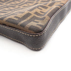 Fendi Shoulder Bag Selleria Zucca Brown Ivory Canvas Leather — view 5