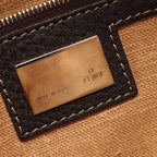 Fendi Shoulder Bag Selleria Zucca Brown Ivory Canvas Leather — view 4