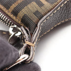 Fendi Shoulder Bag Selleria Zucca Brown Ivory Canvas Leather — view 6