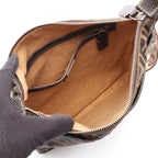 Fendi Shoulder Bag Selleria Zucca Brown Ivory Canvas Leather — view 3