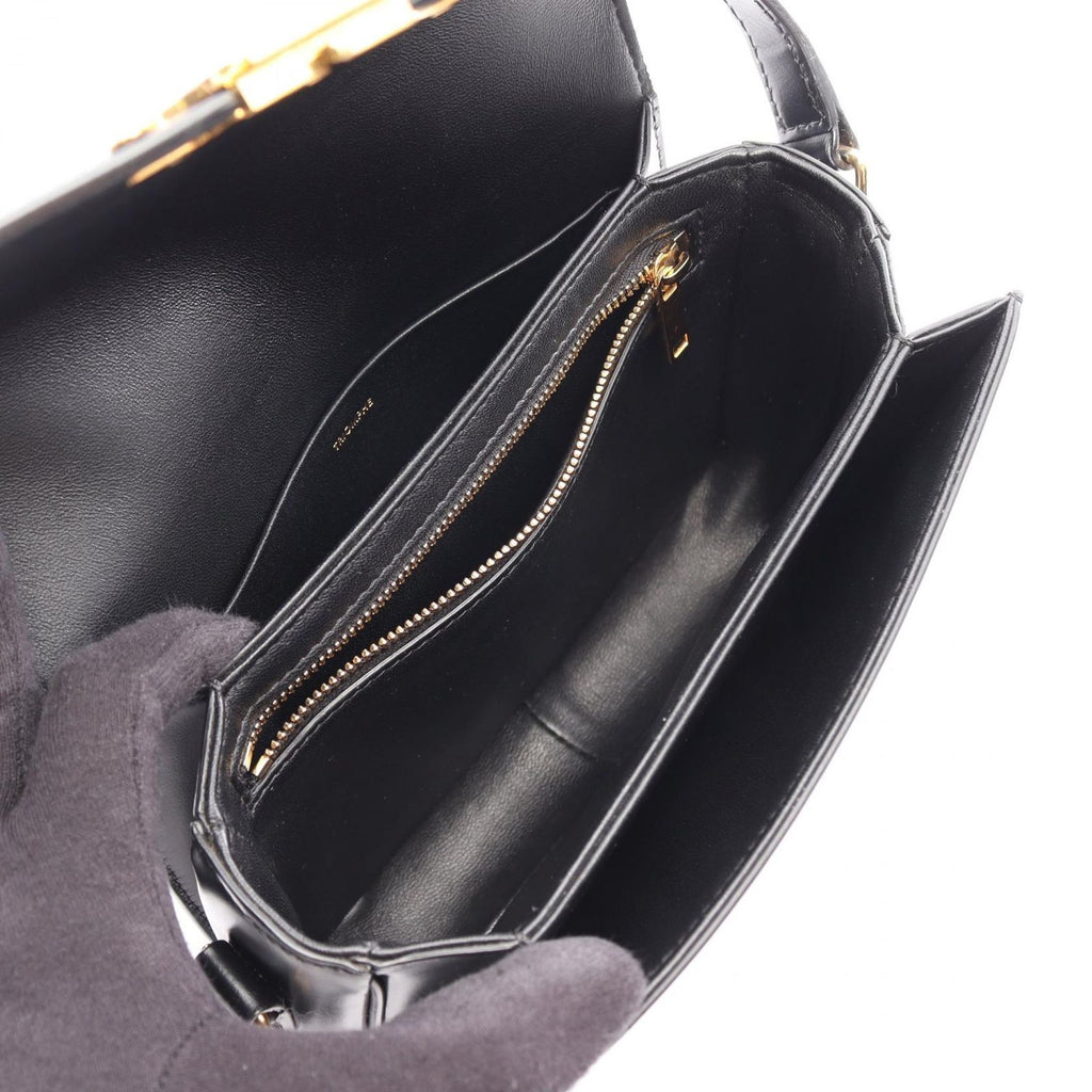 Celine Shoulder Bag Teen Triomphe Black Leather — view 3