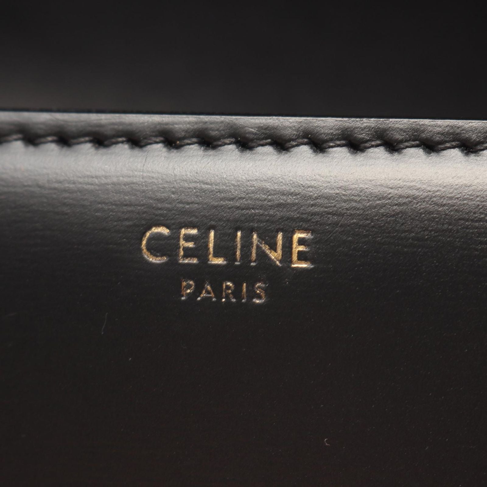 Celine Shoulder Bag Teen Triomphe Black Leather — view 4