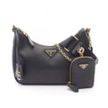 Prada Shoulder Bag Re-Edition Black Saffiano Leather 2005 2-Way