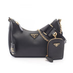 Prada Shoulder Bag Re-Edition Black Saffiano Leather 2005 2-Way