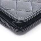 Chanel Shoulder Bag Quilted Black Caviar Leather Chain — view 6