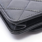 Chanel Shoulder Bag Quilted Black Caviar Leather Chain — view 7