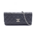 Chanel Shoulder Bag Quilted Black Caviar Leather Chain