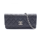 Chanel Shoulder Bag Quilted Black Caviar Leather Chain
