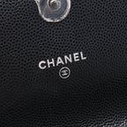 Chanel Shoulder Bag Quilted Black Caviar Leather Chain — view 4