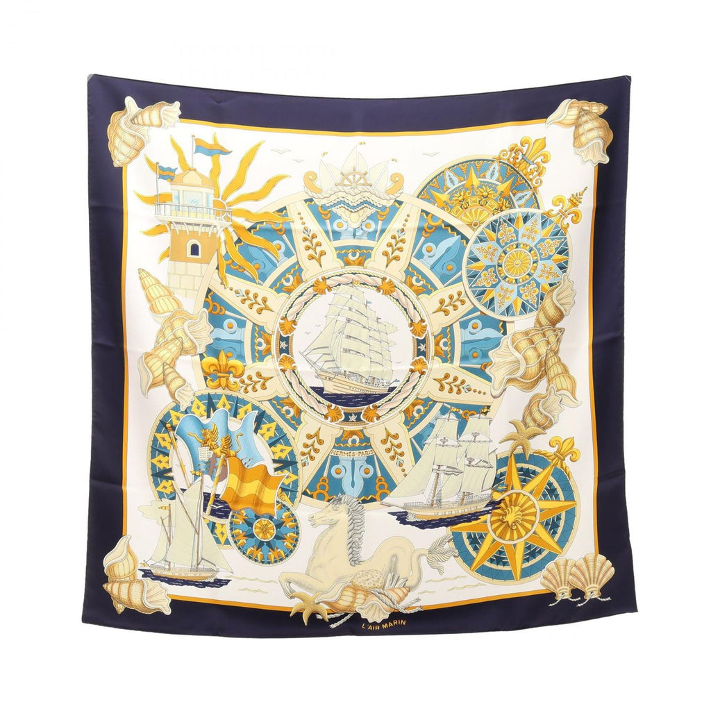 Hermes Scarf Carre 90 L'air Marin Silk