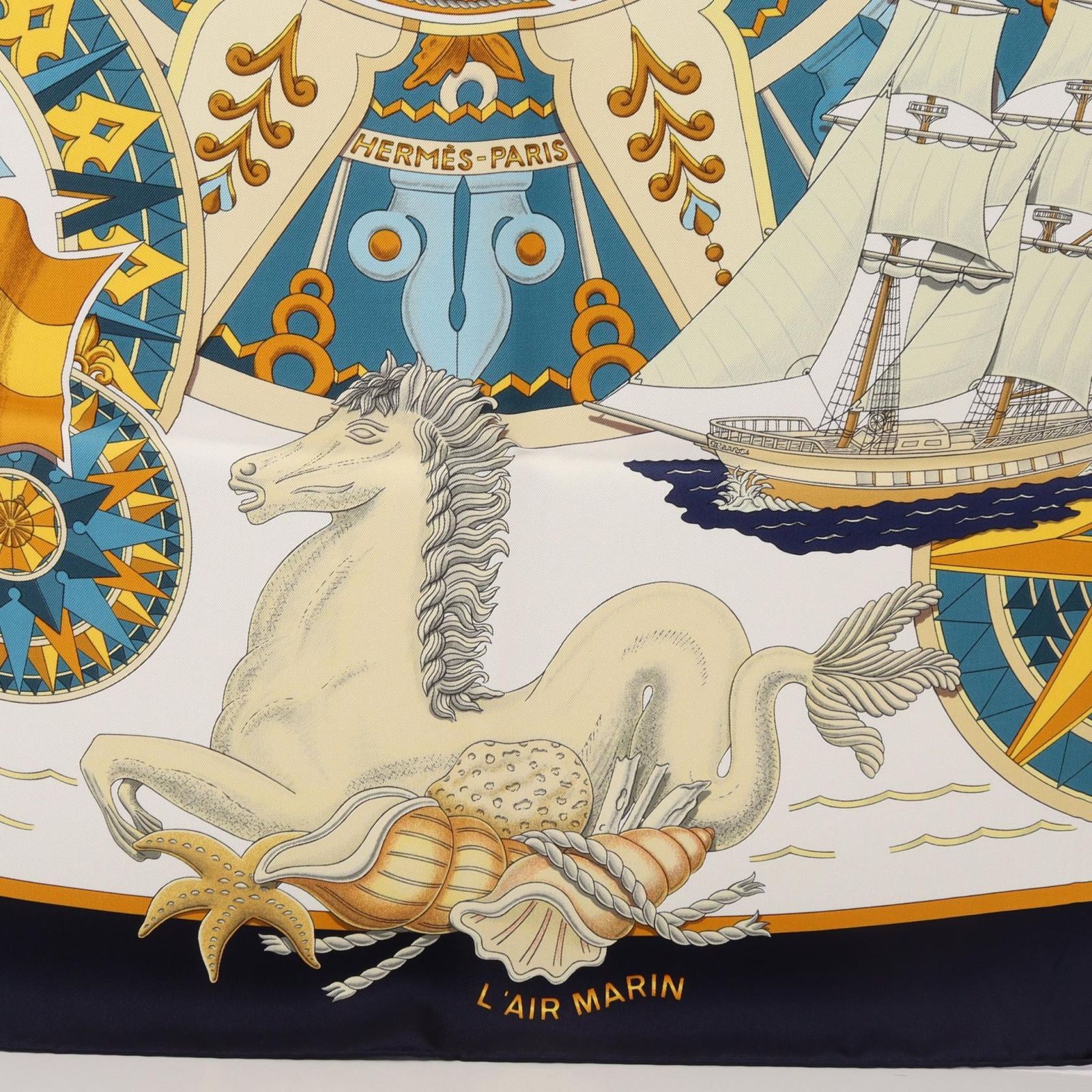 Hermes Scarf Carre 90 L'air Marin Silk — view 5