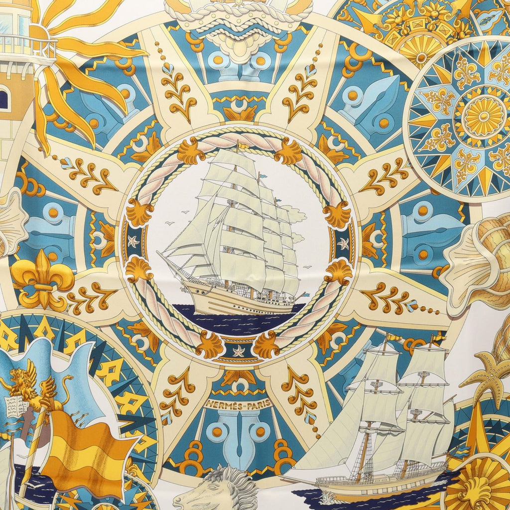 Hermes Scarf Carre 90 L'air Marin Silk — view 4