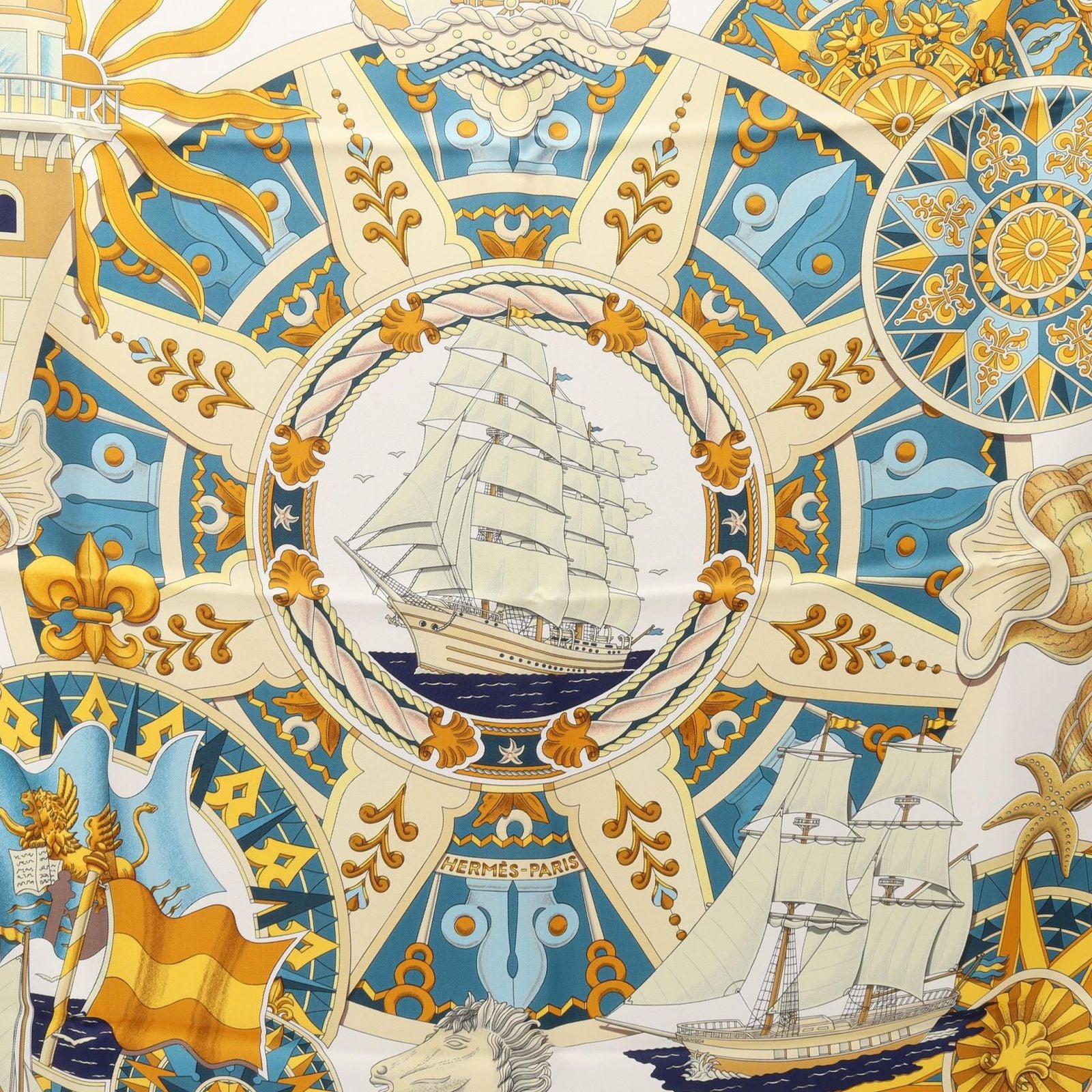 Hermes Scarf Carre 90 L'air Marin Silk — view 4