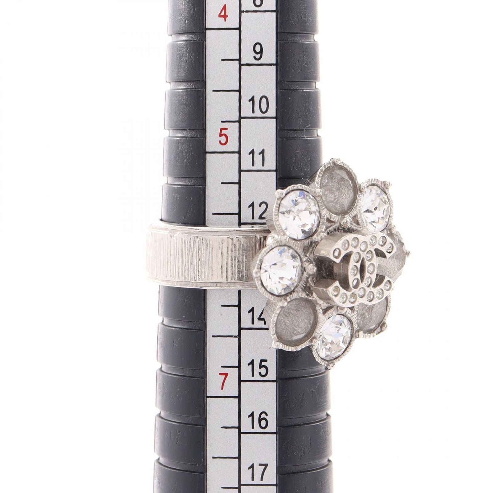 Chanel Ring CC Logo Flower Motif Silver — view 5