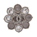 Chanel Ring CC Logo Flower Motif Silver